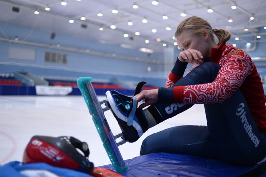 Short track. Russian national team's training session