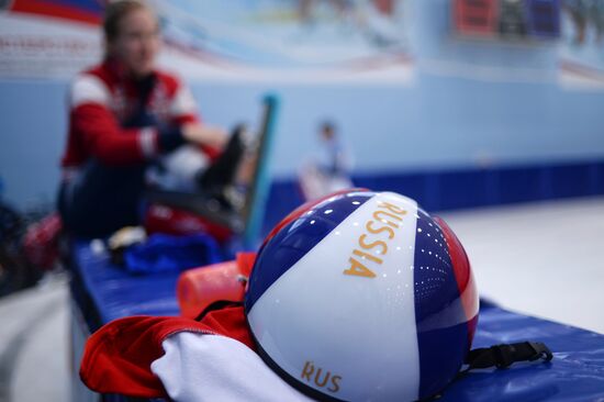 Short track. Russian national team's training session