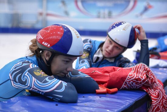 Short track. Russian national team's training session