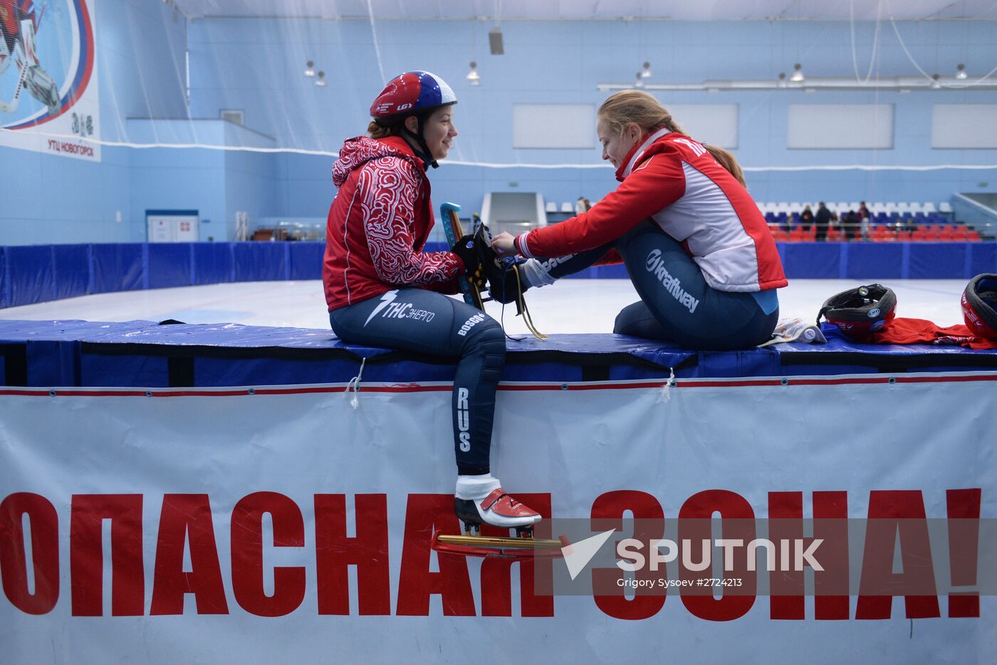 Short track. Russian national team's training session