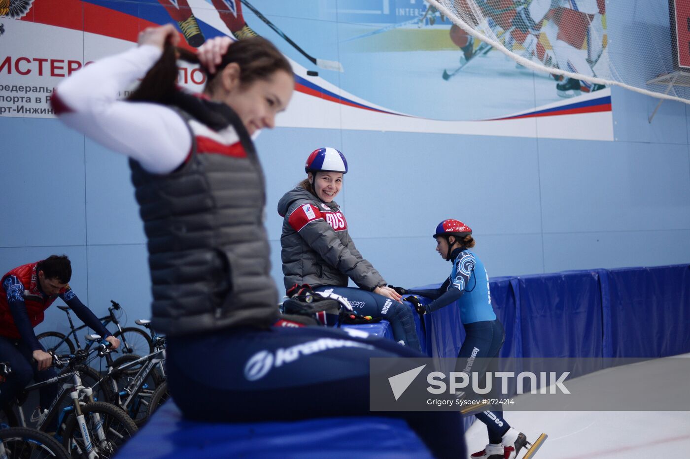 Short track. Russian national team's training session