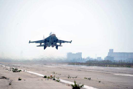 Russian aircract at Hemeimeem Air Base in Syria