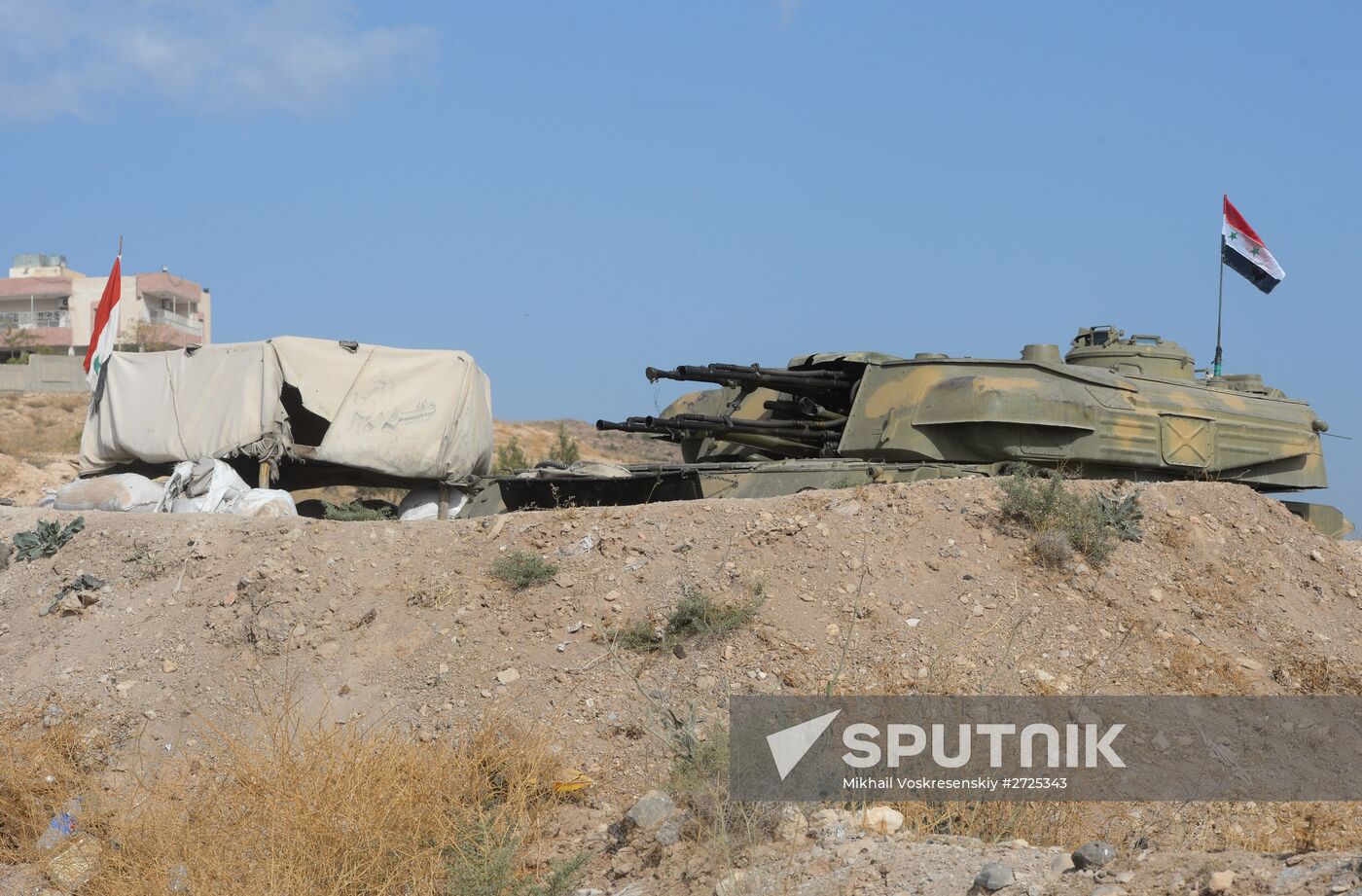 Syrian Arab Army's 2nd Corps 10th Division off Katana city, Syria