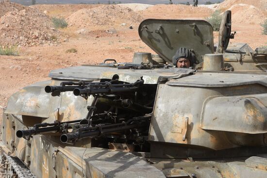 Syrian Arab Army's 2nd Corps 10th Division off Katana city, Syria