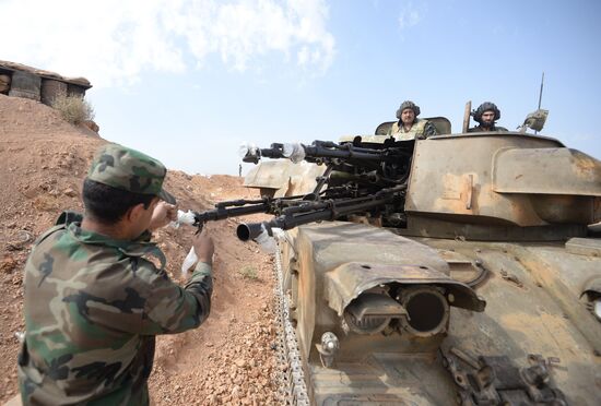 Syrian Arab Army's 2nd Corps 10th Division off Katana city, Syria