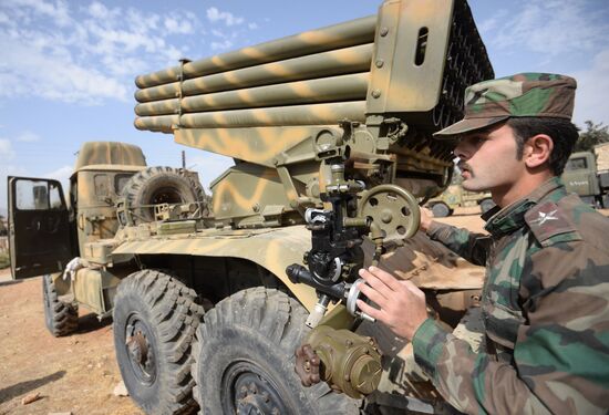 Syrian Arab Army's 2nd Corps 10th Division off Katana city, Syria