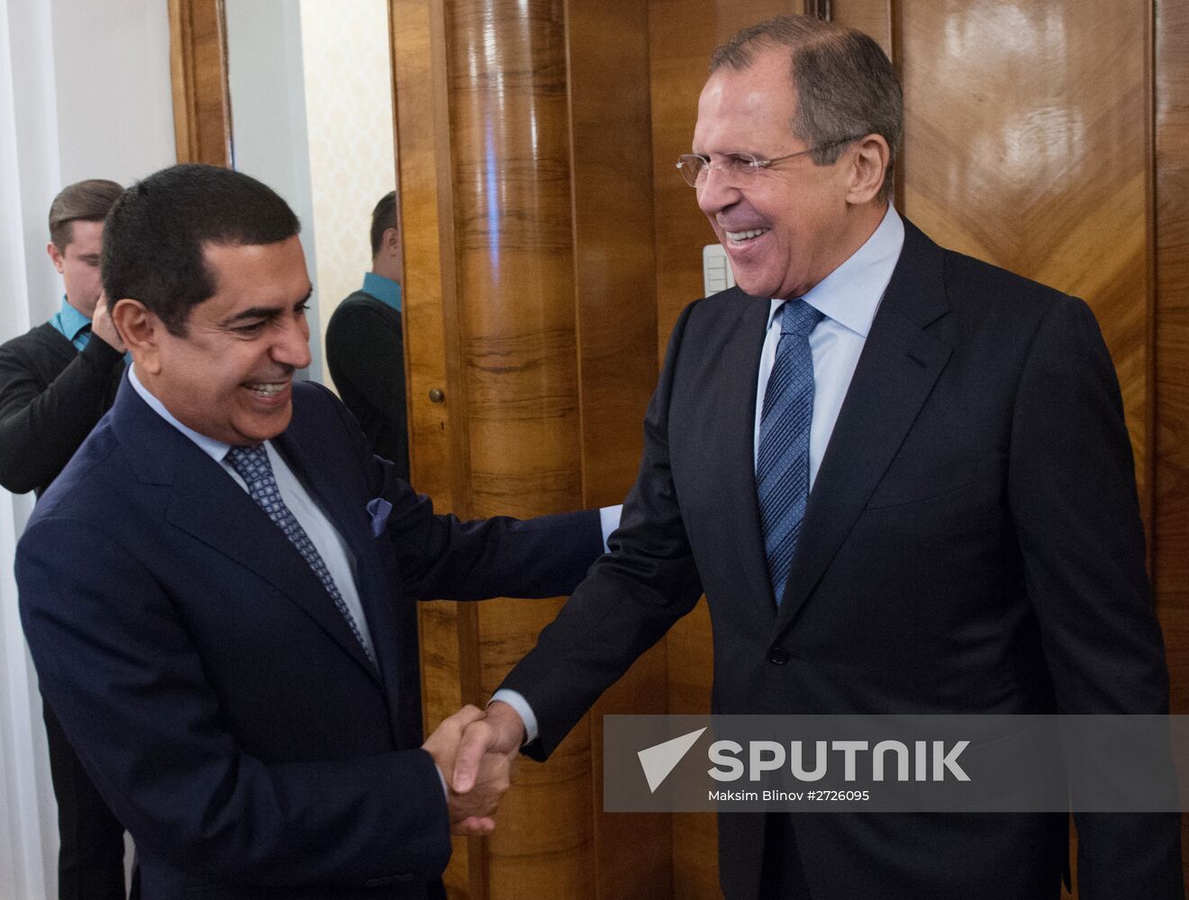 Russian Foreign Minister Sergei Lavrov meets with UN High Representative for the Alliance of Civilizations Nassir Abdulaziz Al-Nasser