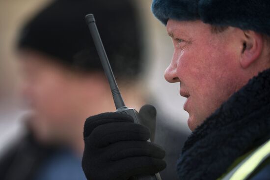 Work of traffic police in Omsk