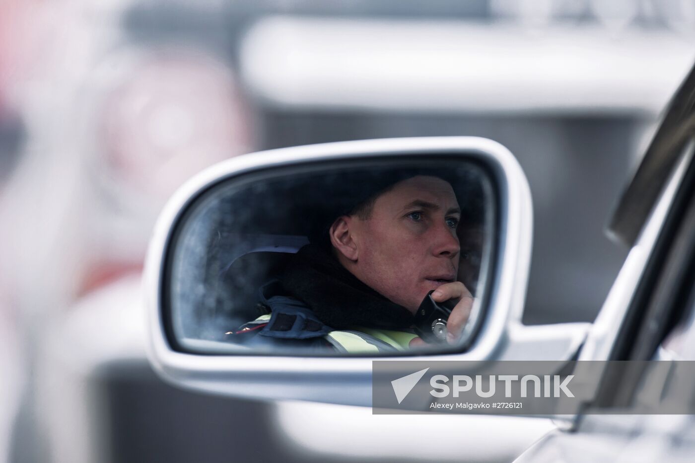 Work of traffic police in Omsk