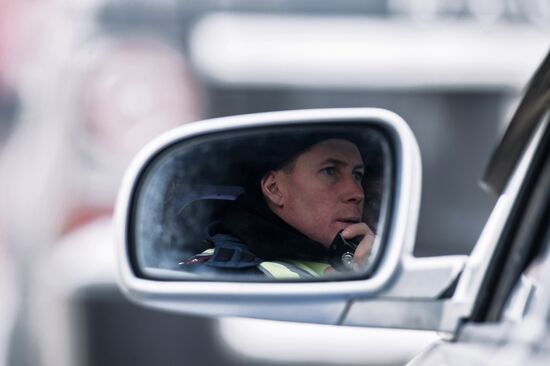 Work of traffic police in Omsk
