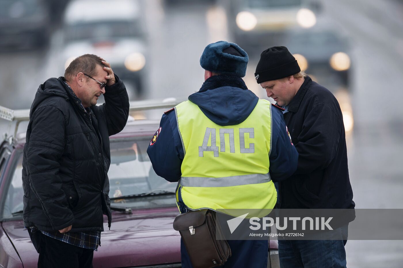 Work of traffic police in Omsk