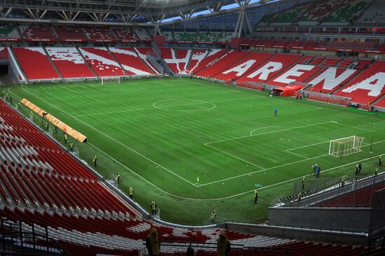 Turf laying works completed at Kazan Arena