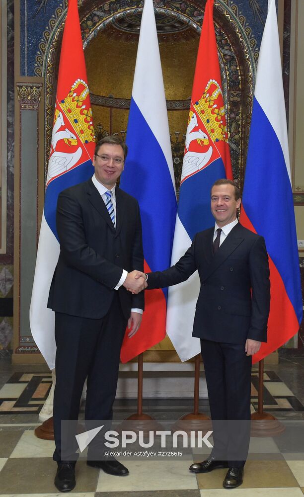 Bilateral talks between Russian Prime Minister Dmitry Medvedev and Republic of Serbia Prime Minister Aleksandar Vučić