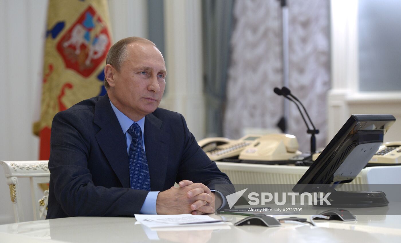 Russian President Vladimir Putin launches construction of Ukhta-Torzhok 2 pipeline