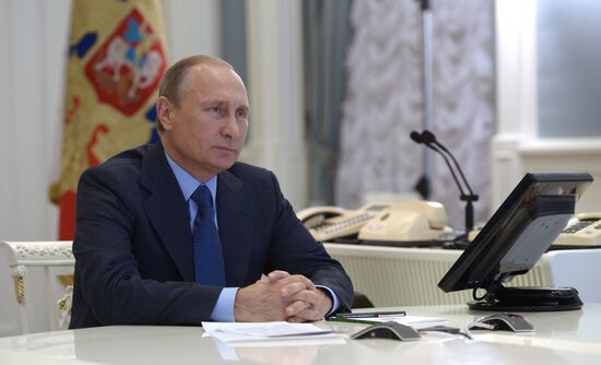 Russian President Vladimir Putin launches construction of Ukhta-Torzhok 2 pipeline