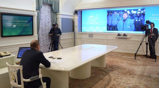 Russian President Vladimir Putin launches construction of Ukhta-Torzhok 2 pipeline