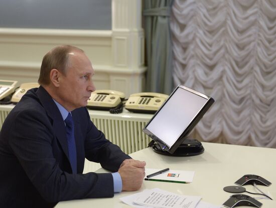 Russian President Vladimir Putin launches construction of Ukhta-Torzhok 2 pipeline