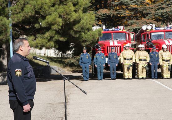 Ceremony of flag- and equipment-giving to Crimean Emercom General Directorate