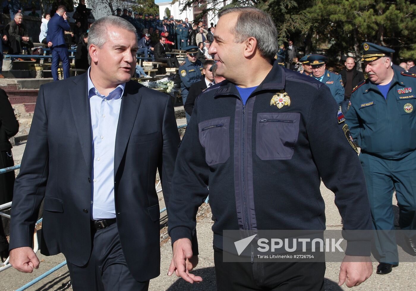Ceremony of flag- and equipment-giving to Crimean Emercom General Directorate