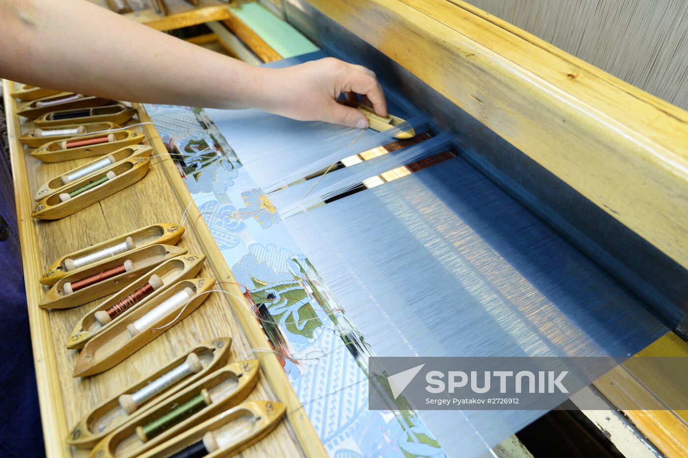 Vintage textiles production in Novospassky monastery