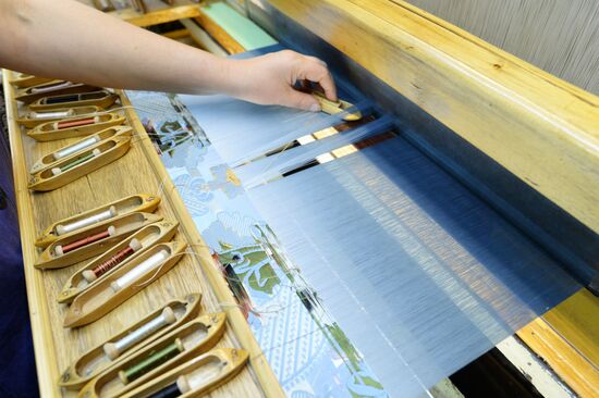 Vintage textiles production in Novospassky monastery
