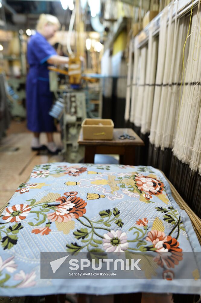 Vintage textiles production in Novospassky monastery