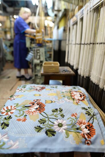 Vintage textiles production in Novospassky monastery