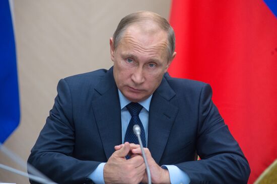 Russian President Vladimir Putin holds meeting with Government members