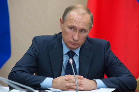 Russian President Vladimir Putin holds meeting with Government members