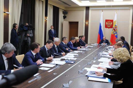 Russian President Vladimir Putin holds meeting with Government members