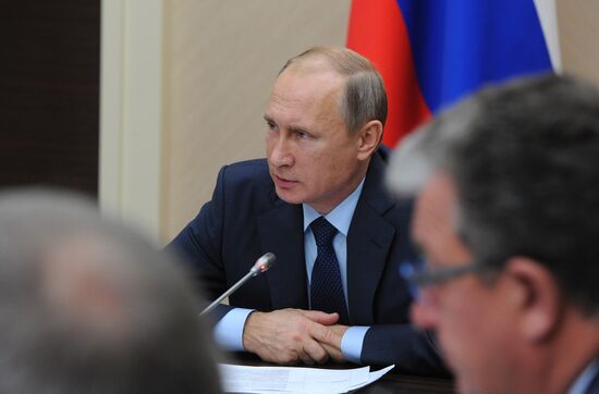 Russian President Vladimir Putin holds meeting with Government members