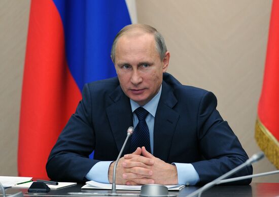 Russian President Vladimir Putin holds meeting with Government members