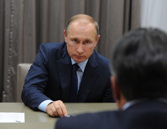 Vladimir Putin meets with German Vice Chancellor Sigmar Gabriel