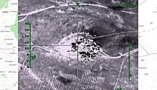 Russian air forces strike ISIS sites in Syria