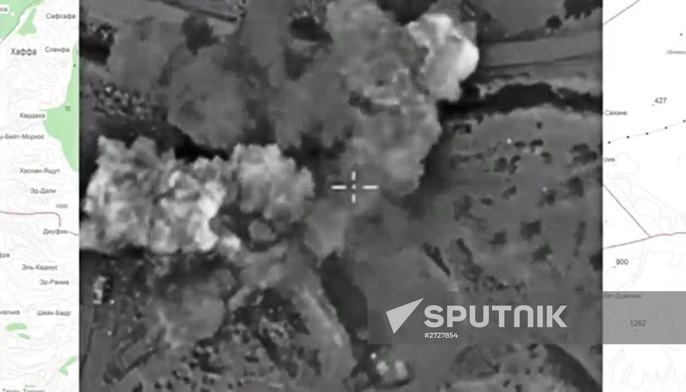 Russian air forces strike ISIS sites in Syria