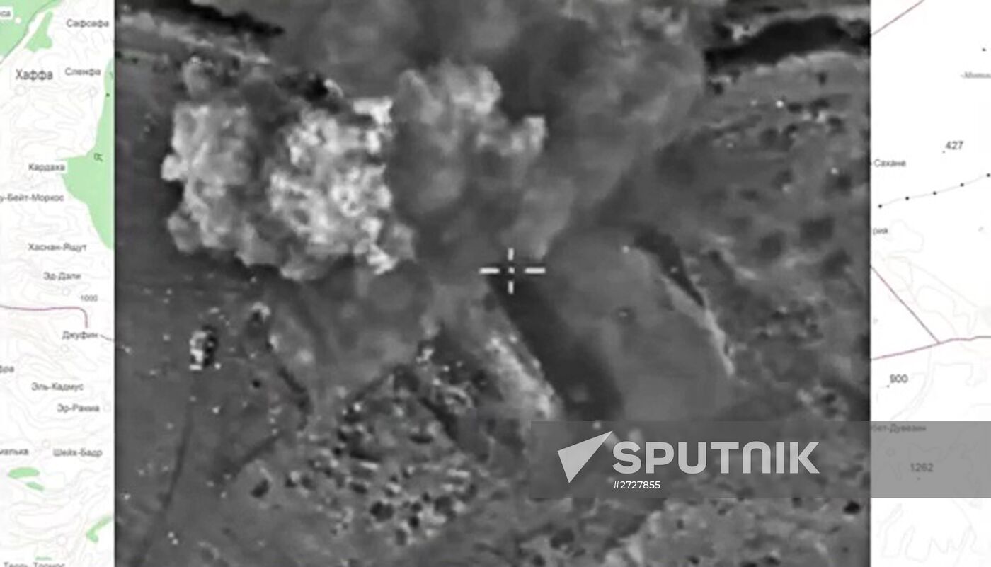 Russian air forces strike ISIS sites in Syria
