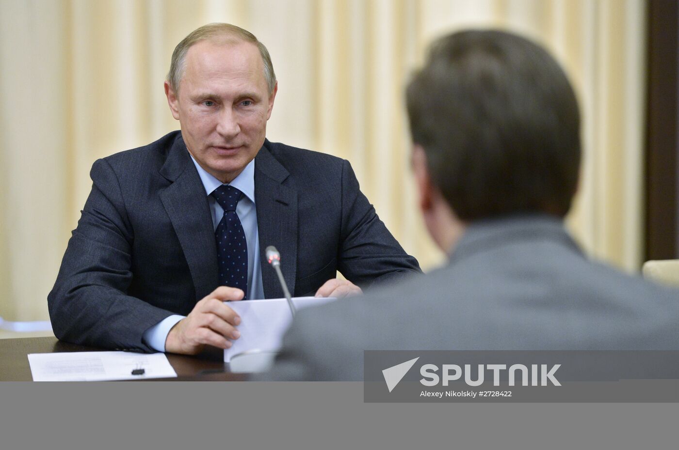 Russian President Vladimir Putin meets with Serbian Prime Minister Aleksandar Vucic