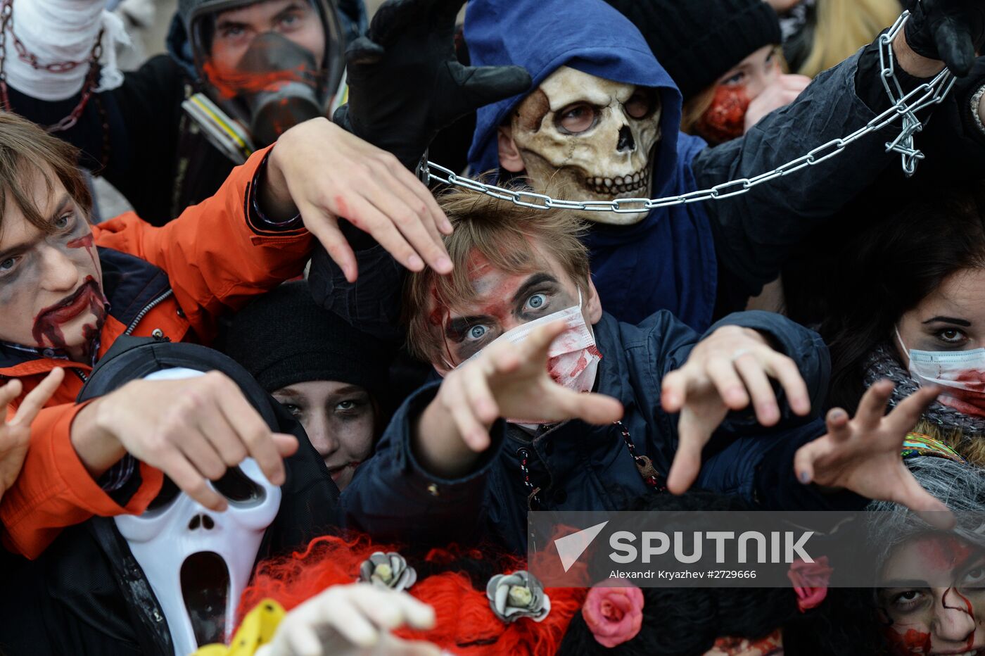 Halloween celebrated in Russian cities