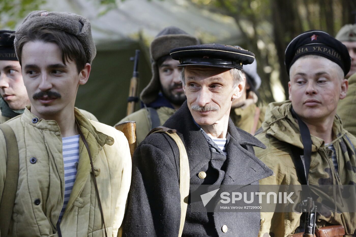 Reenactment of partisans' battle against Nazis in Crimea