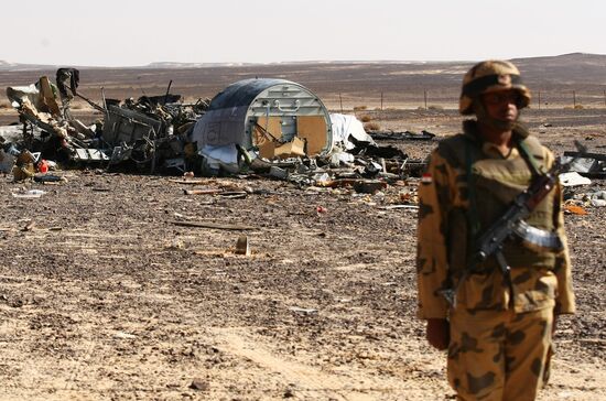 Russian Airbus A321 passenger airliner crash site in Egypt