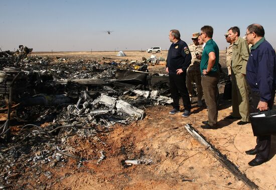 Russian Airbus A321 passenger airliner crash site in Egypt