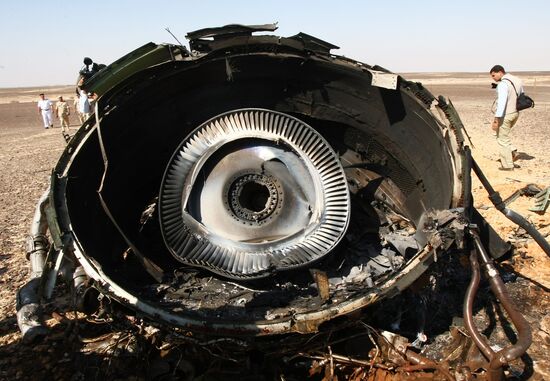 Russian Airbus A321 passenger airliner crash site in Egypt