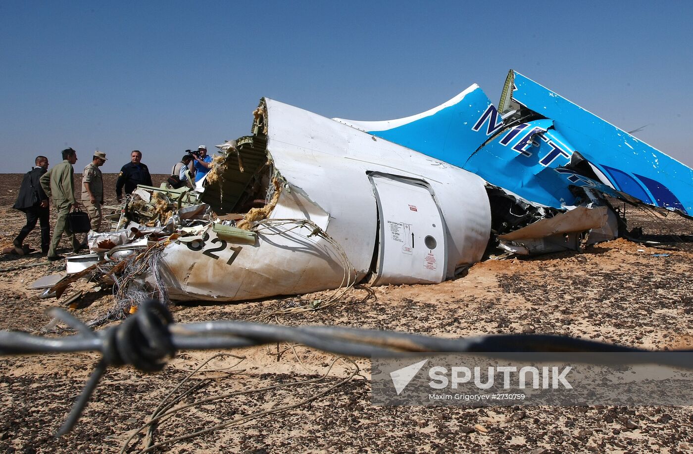 Russian Airbus A321 passenger airliner crash site in Egypt