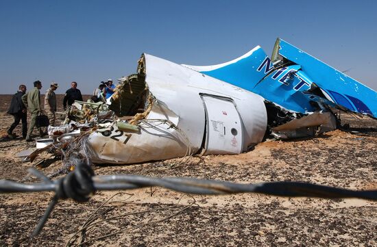 Russian Airbus A321 passenger airliner crash site in Egypt
