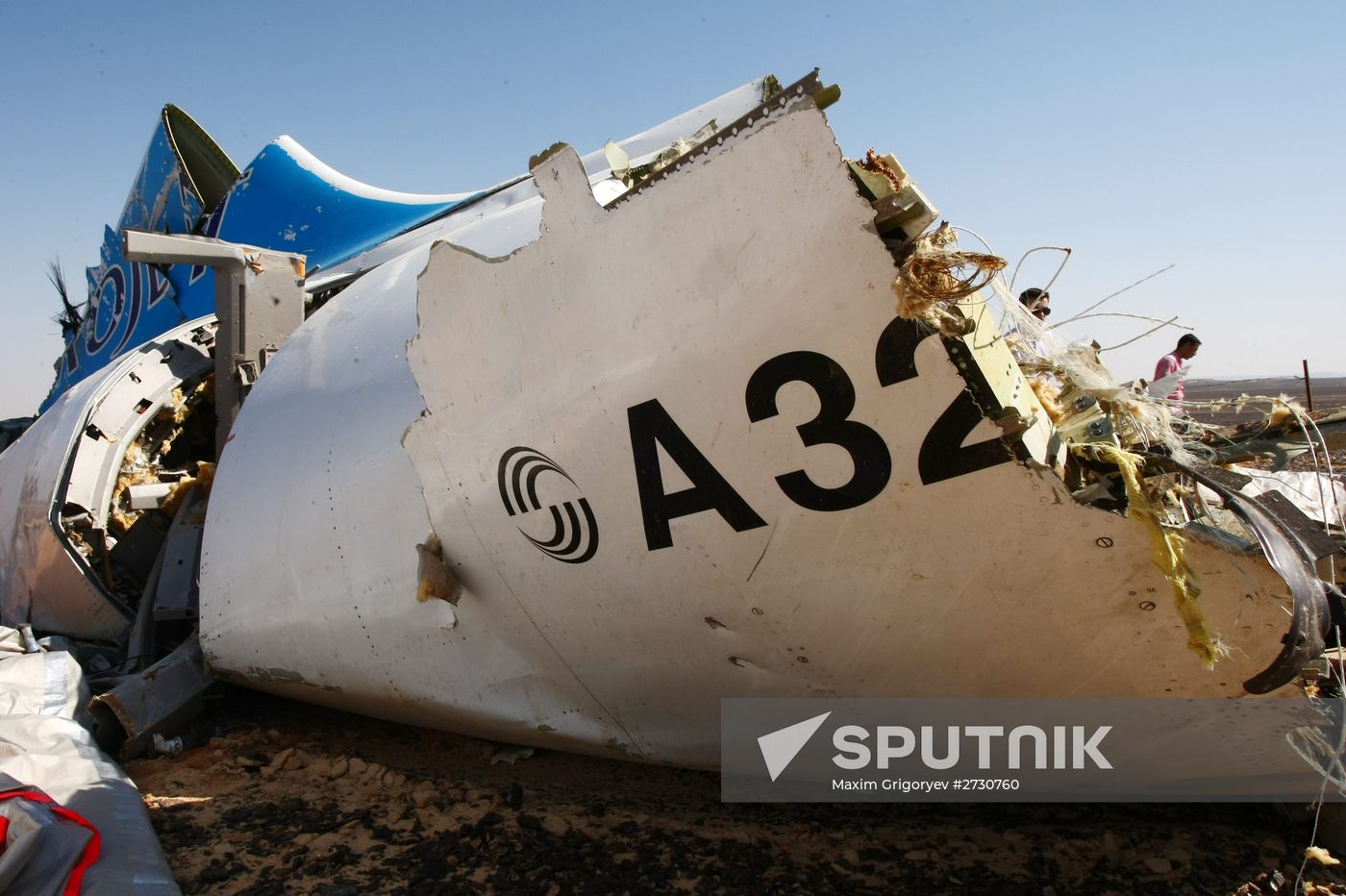 Russian Airbus A321 passenger airliner crash site in Egypt