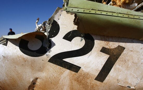 Russian Airbus A321 passenger airliner crash site in Egypt