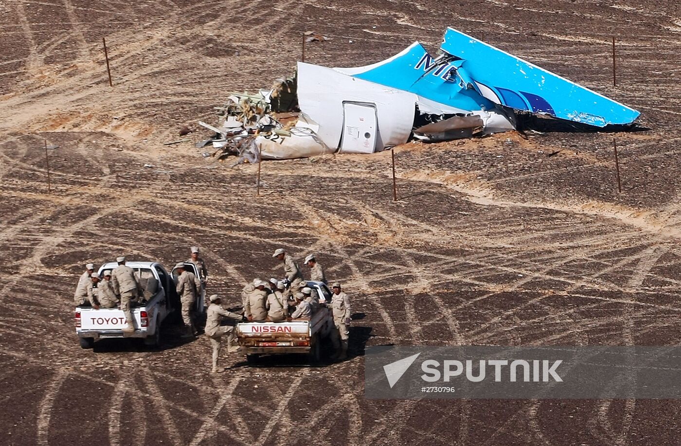 Russian Airbus A321 passenger airliner crash site in Egypt