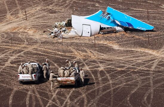 Russian Airbus A321 passenger airliner crash site in Egypt