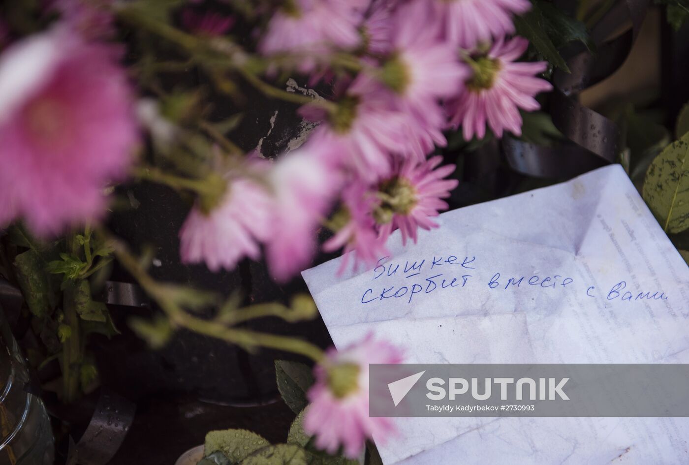 Flowers in memory of Airbus A321 crash victims near Russian embassies in foreign countries