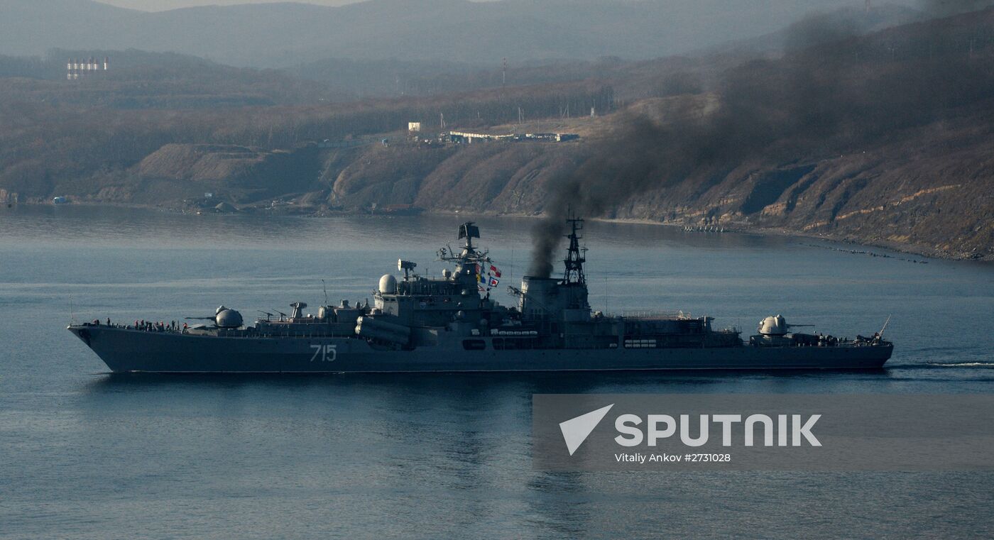 Pacific Navy vessels head for maneuvers in Indian Ocean